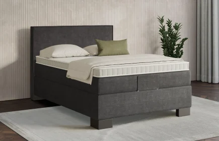 Mozart Boxspringbett Serie 7 Händel 120x200 Feiner Stoff Carbon Grey H3