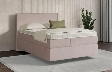 Mozart Boxspringbett Serie 7 Händel 140x200 Samt Blossom Pink H3 schwebend