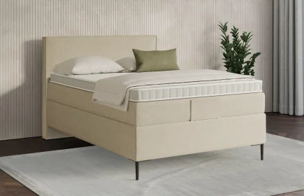 Mozart Boxspringbett Serie 7 Händel 140x220 Grober Stoff Wool Cream H4