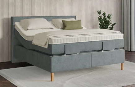 Mozart Boxspringbett Serie 7 Händel 160x200 elektrisch Samt Dusty Blues H4/H3
