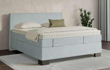 Mozart Boxspringbett Serie 7 Händel 160x200 Feiner Stoff Frosted Azure H2/H3