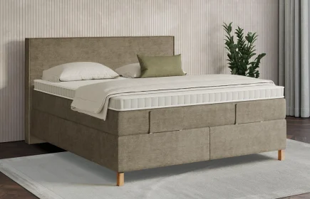 Mozart Boxspringbett Serie 7 Händel 180x200 Feiner Stoff Dusty Taupe H4/H2