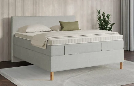 Mozart Boxspringbett Serie 7 Händel 180x200 Feiner Stoff Lunar Mist H3/H3