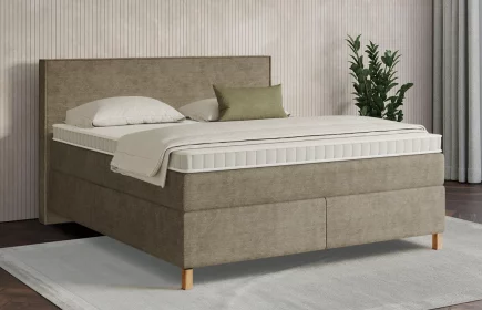 Mozart Boxspringbett Serie 7 Händel 180x200 Feiner Stoff Taupe H4/H2