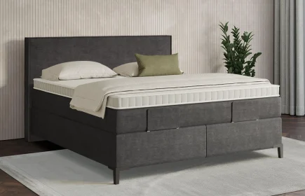 Mozart Boxspringbett Serie 7 Händel 180x210 Feiner Stoff Carbon Grey H4/H3