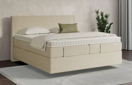 Mozart Boxspringbett Serie 7 Händel 180x220 Grober Stoff Wool Cream H2/H3 schwebend