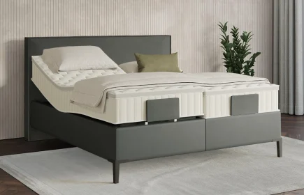 Mozart Boxspringbett Serie 7 Händel 200x200 elektrisch Kunstleder Granite H3 Königliche Matratze