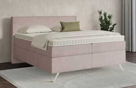 Mozart Boxspringbett Serie 7 Händel 200x200 Samt Hellrosa H3