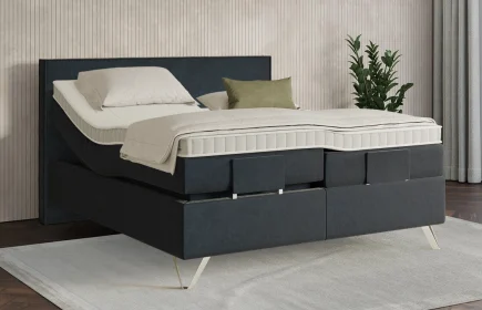 Mozart Boxspringbett Serie 7 Händel 240x200 elektrisch Samt Night Blue H2/H3