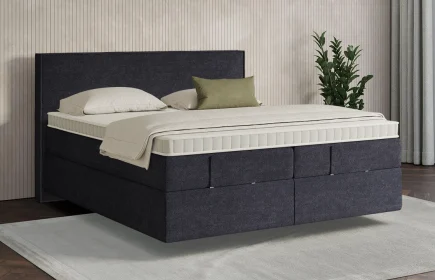 Mozart Boxspringbett Serie 7 Händel 240x200 Grober Stoff Celestial Ink H3/H3 schwebend