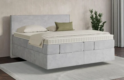 Mozart Boxspringbett Serie 7 Händel 240x200 Samt Fog Grey H3/H3 schwebend