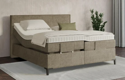 Mozart Boxspringbett Serie 7 Händel 280x200 elektrisch Feiner Stoff Dusty Taupe H3/H3