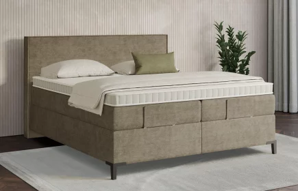 Mozart Boxspringbett Serie 7 Händel 280x200 elektrisch Feiner Stoff Taupe H3/H3