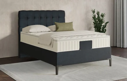 Mozart Boxspringbett Serie 7 Haydn 120x200 Samt Night Blue H3 Königliche Matratze