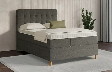 Mozart Boxspringbett Serie 7 Haydn 140x200 Grober Stoff Muddy Brown H2