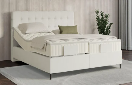 Mozart Boxspringbett Serie 7 Haydn 160x200 elektrisch Samt Vanilla Nice H3/H2 Königliche Matratze