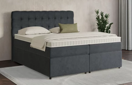 Mozart Boxspringbett Serie 7 Haydn 160x200 mit Bettkasten Samt Anthrazit H3/H3