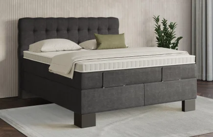 Mozart Boxspringbett Serie 7 Haydn 160x220 Feiner Stoff Carbon Grey H3/H3