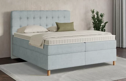 Mozart Boxspringbett Serie 7 Haydn 160x220 Feiner Stoff Pastellblau H4/H2