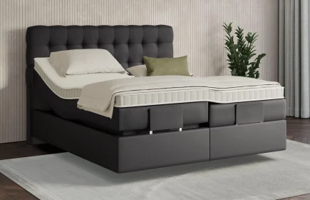 Mozart Boxspringbett Serie 7 Haydn 180x200 elektrisch Kunstleder All  Black H2/H3 schwebend