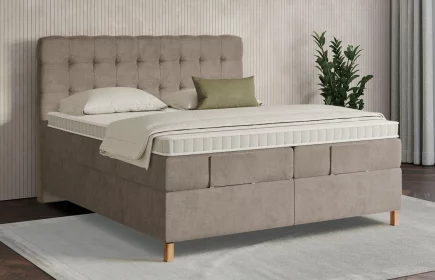 Mozart Boxspringbett Serie 7 Haydn 180x200 elektrisch Samt Beigebraun H2/H3