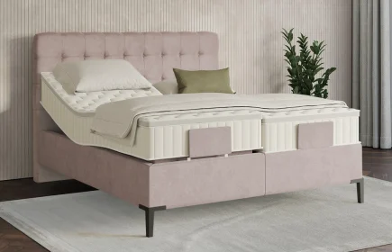 Mozart Boxspringbett Serie 7 Haydn 180x200 elektrisch Samt Blossom Pink H3/H3 Königliche Matratze