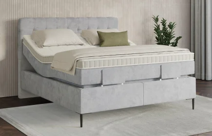 Mozart Boxspringbett Serie 7 Haydn 180x200 elektrisch Samt Fog Grey H2/H3