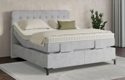 Mozart Boxspringbett Serie 7 Haydn 180x200 elektrisch Samt Fog Grey H3/H2