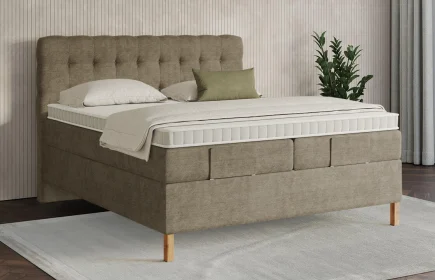 Mozart Boxspringbett Serie 7 Haydn 180x200 Feiner Stoff Dusty Taupe H3/H2
