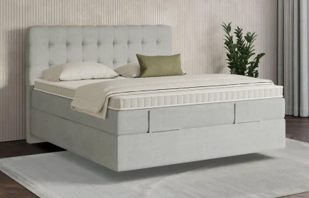 Mozart Boxspringbett Serie 7 Haydn 180x200 Feiner Stoff Lunar Mist H3/H3 schwebend