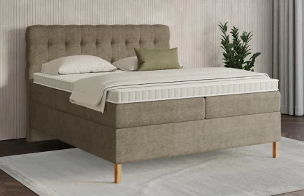 Mozart Boxspringbett Serie 7 Haydn 180x200 Feiner Stoff Taupe H3/H2