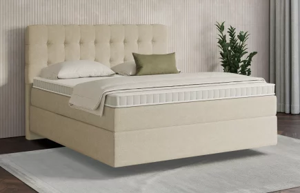 Mozart Boxspringbett Serie 7 Haydn 180x200 Grober Stoff Beige H4/H3 schwebend