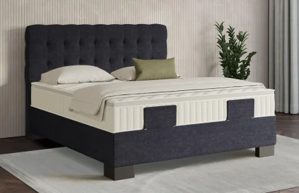 Mozart Boxspringbett Serie 7 Haydn 180x200 Grober Stoff Celestial Ink H2/H2 Königliche Matratze