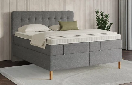 Mozart Boxspringbett Serie 7 Haydn 180x200 Grober Stoff Charcoal frost H2/H3