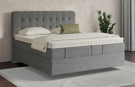 Mozart Boxspringbett Serie 7 Haydn 180x200 Grober Stoff Charcoal frost H4/H2 schwebend
