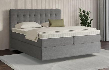 Mozart Boxspringbett Serie 7 Haydn 180x200 Grober Stoff Grau H4/H2 schwebend