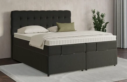 Mozart Boxspringbett Serie 7 Haydn 180x200 mit Bettkasten Samt Raven Silk H2/H3