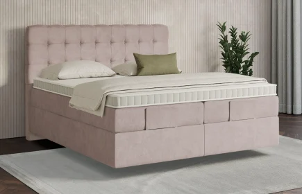 Mozart Boxspringbett Serie 7 Haydn 180x200 Samt Blossom Pink H2/H4 schwebend