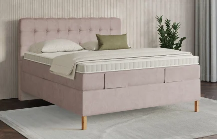 Mozart Boxspringbett Serie 7 Haydn 180x220 Samt Blossom Pink H3/H2