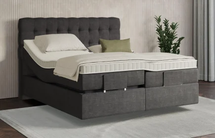 Mozart Boxspringbett Serie 7 Haydn 200x200 elektrisch Feiner Stoff Carbon Grey H3 schwebend