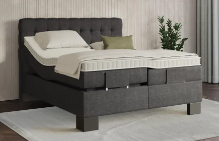 Mozart Boxspringbett Serie 7 Haydn 200x200 elektrisch Feiner Stoff Carbon Grey H3
