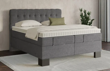 Mozart Boxspringbett Serie 7 Haydn 200x200 Grober Stoff Rock Grey H3