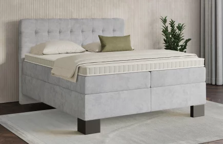 Mozart Boxspringbett Serie 7 Haydn 200x200 Samt Hellgrau H2