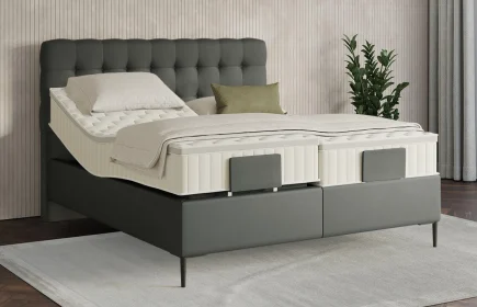 Mozart Boxspringbett Serie 7 Haydn 200x210 elektrisch Kunstleder Granite H2 Königliche Matratze