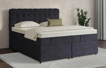 Mozart Boxspringbett Serie 7 Haydn 200x220 mit Bettkasten Grober Stoff Celestial Ink H2