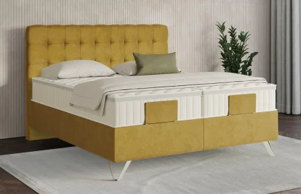 Mozart Boxspringbett Serie 7 Haydn 200x220 Samt Mustard H2 Königliche Matratze