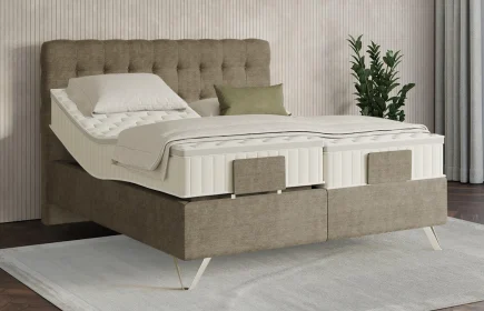 Mozart Boxspringbett Serie 7 Haydn 240x200 elektrisch Feiner Stoff Dusty Taupe H3/H3 Königliche Matratze