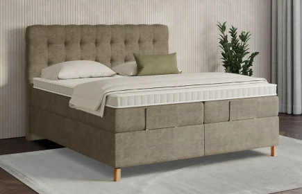 Mozart Boxspringbett Serie 7 Haydn 240x220 Feiner Stoff Dusty Taupe H3/H3