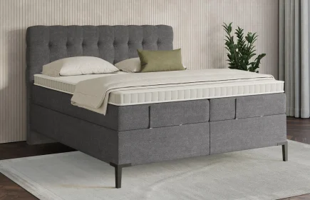 Mozart Boxspringbett Serie 7 Haydn 240x220 Grober Stoff Rock Grey H4/H3