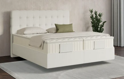 Mozart Boxspringbett Serie 7 Haydn 280x200 Samt Vanilla Nice H2/H2 schwebend Königliche Matratze